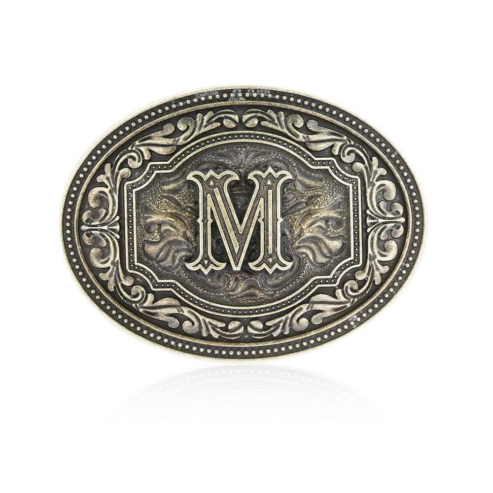 4121 Western Belt Buckle Initial Letters ABCDEFG to Z Cowboy Rodeo Large